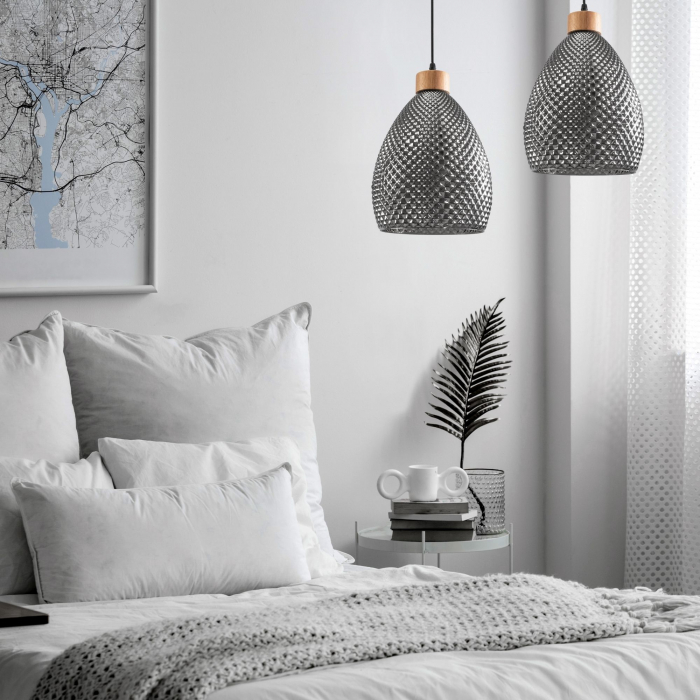 Lampă de tavan din sticlă Chihlimbar Retro Black APP897-1CP [9]