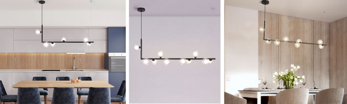Lampă de tavan din sticlă industrială si metal, negru APP754-8CP [8]