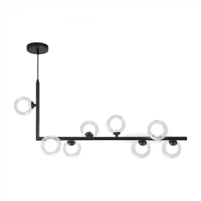 Lampă de tavan din sticlă industrială si metal, negru APP754-8CP [2]