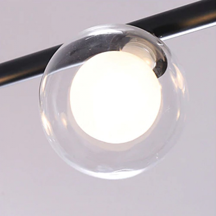 Lampă de tavan din sticlă industrială si metal, negru APP754-8CP [4]