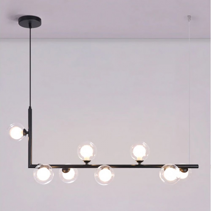 Lampă de tavan din sticlă industrială si metal, negru APP754-8CP [3]