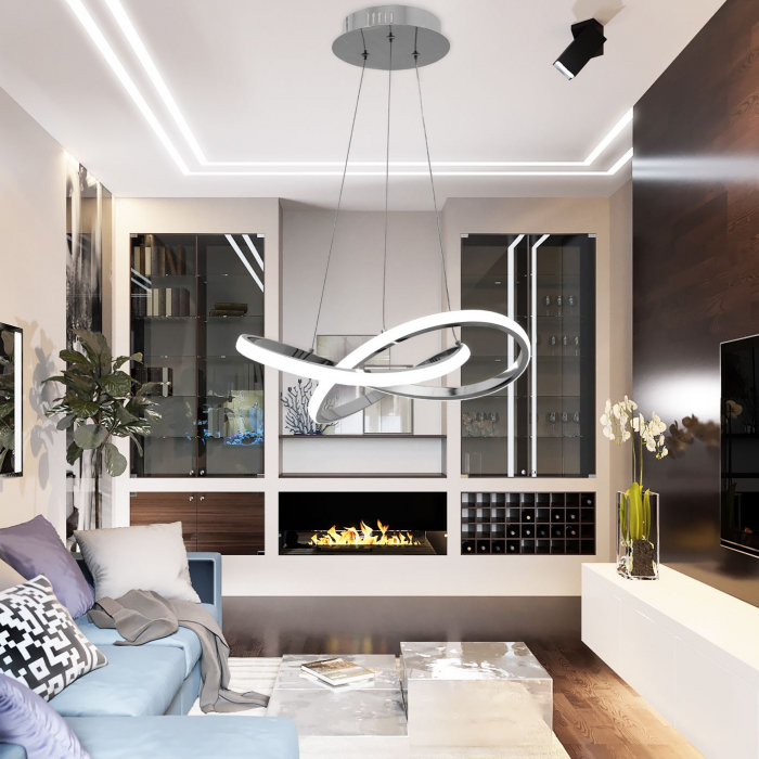 Lampă de tavan Inel suspendat LED modern + telecomandă APP389-CP Chrome [5]