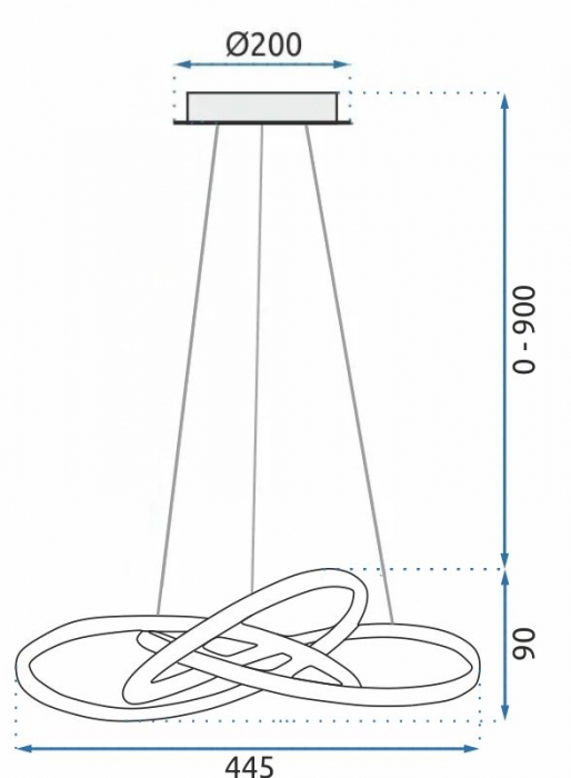 Lampă de tavan Inel suspendat LED modern + telecomandă APP389-CP Chrome [7]