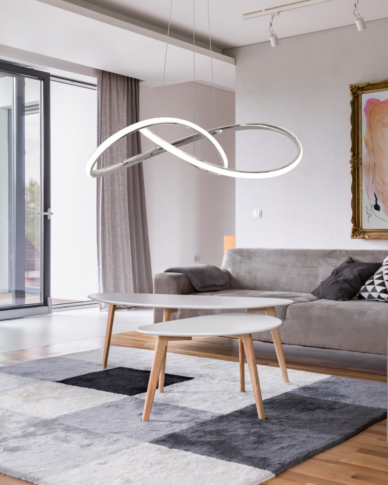 Lampă de tavan Inel suspendat LED moderna + telecomandă APP393-CP Chrome [4]