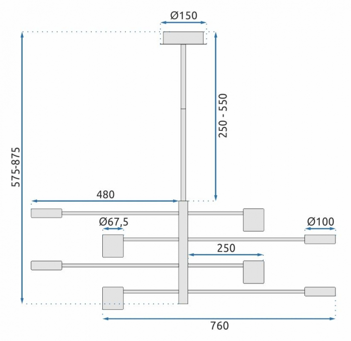 Lampă de tavan modernă cu 8 brațe APP598-8C [9]