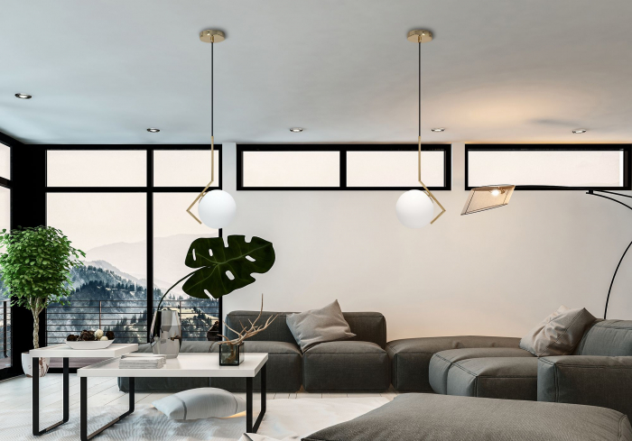 Lampă de tavan modernă din sticlă aurie APP429-1CP [6]