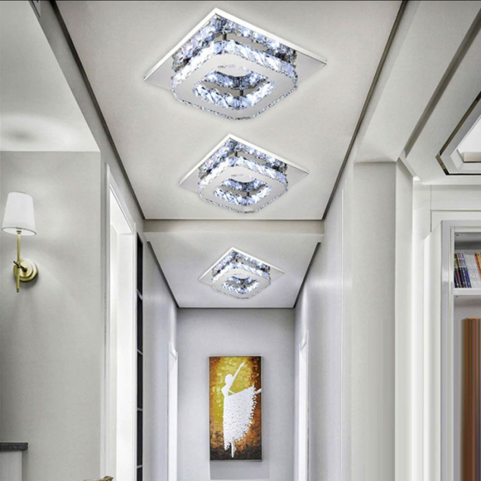 Lampă de tavan pătrată de cristal Plafond Glamour 8W APP405-C APP406-C [3]