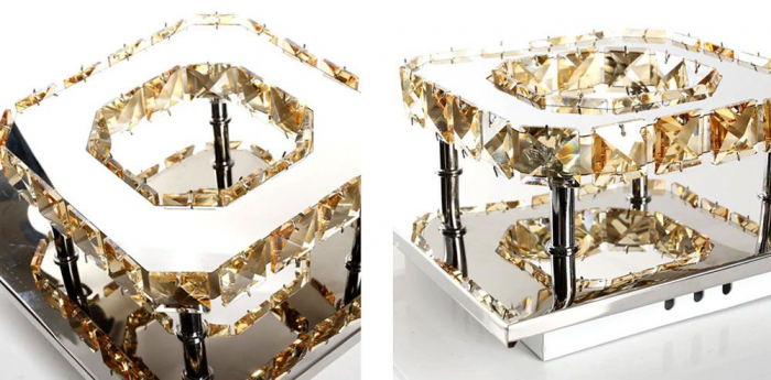 Lampă de tavan pătrată de cristal Plafond Glamour 8W APP405-C APP406-C [8]