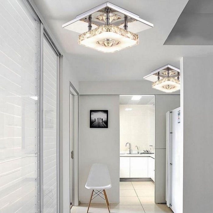 Lampă de tavan pătrată de cristal Plafond Glamour 8W APP405-C APP406-C [2]