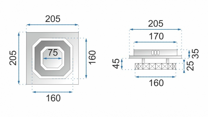 Lampă de tavan pătrată de cristal Plafond Glamour 8W APP405-C APP406-C [14]