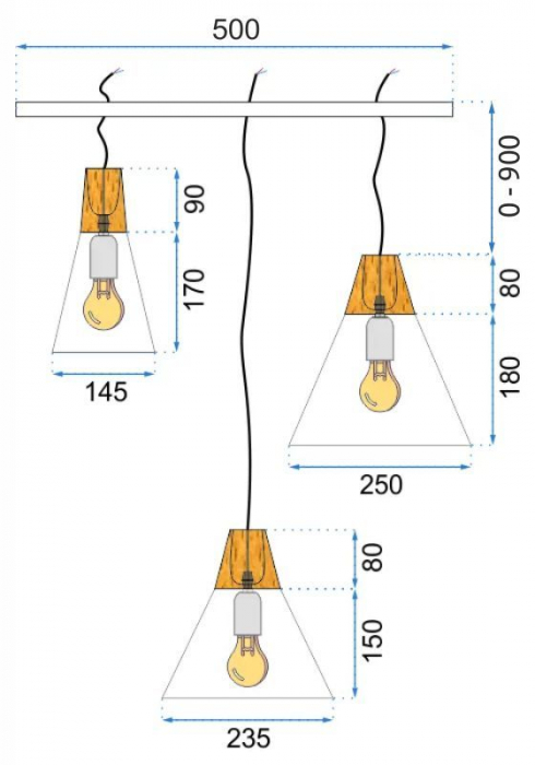 Lampa DE TAVAN SCANDI SET CP negru [8]