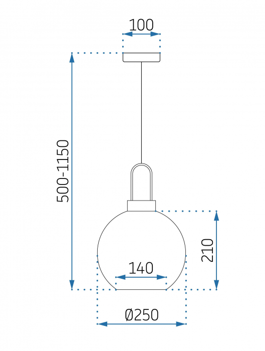 Lampă de tavan sticlă 25cm APP627-1CP [8]