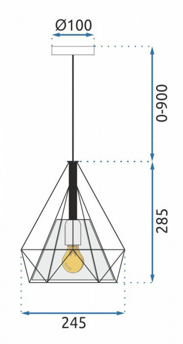 Lampa DE TAVAN SUSPENDABILA Bello APP010-1CP [11]