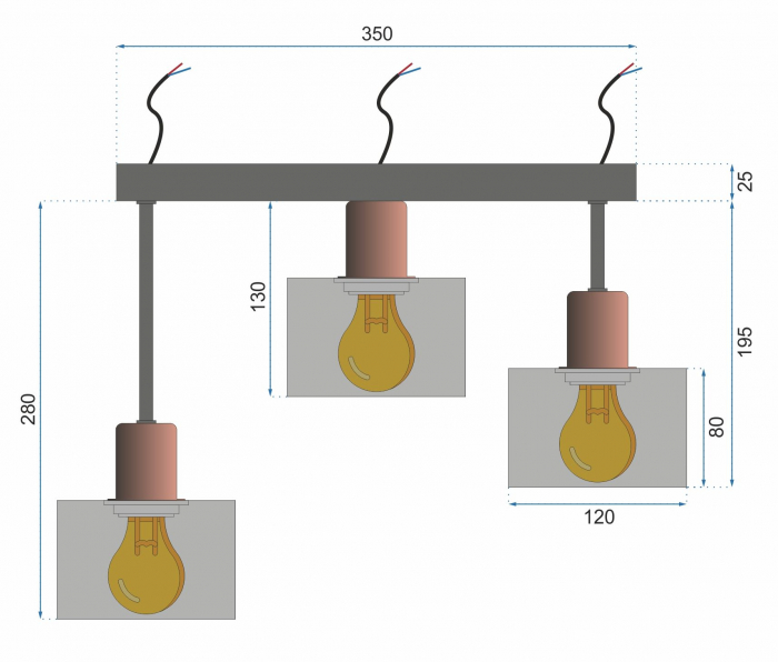 Lampa DE TAVAN SUSPENDABILA CALI APP003-3CPR [8]