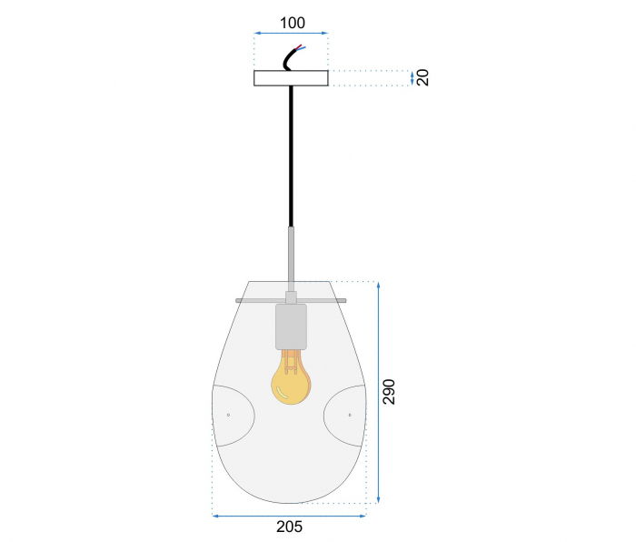 Lampa DE TAVAN SUSPENDABILA din sticla APP328-1CP Amber [6]