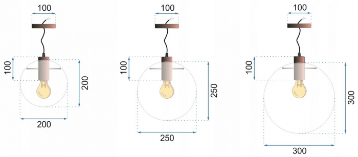 Lampa DE TAVAN SUSPENDABILA din sticla LASSI 20+25+30 cm [8]