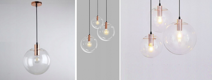 Lampa DE TAVAN SUSPENDABILA din sticla Lassi 20 cm ROSE gold [6]