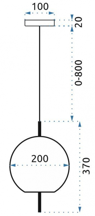 Lampa DE TAVAN SUSPENDABILA din sticla Sfera alb Auriu APP669-1CP [6]