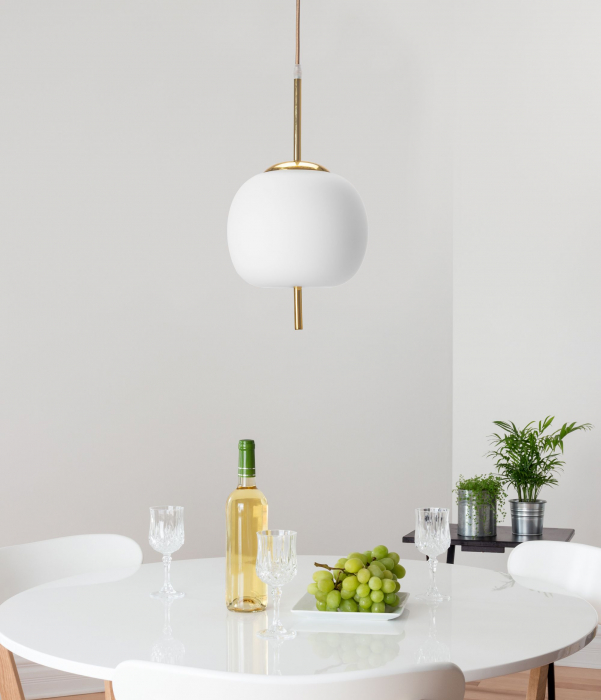 Lampa DE TAVAN SUSPENDABILA din sticla Sfera alb Auriu APP669-1CP [5]