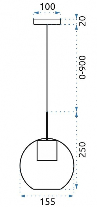 Lampa DE TAVAN SUSPENDABILA din sticla Sfera Auriu APP686-1CP [5]