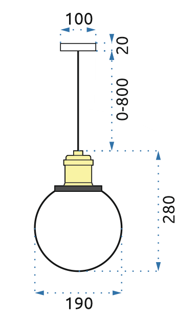 Lampa DE TAVAN SUSPENDABILA din sticla Verto B [8]