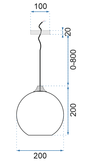 Lampa DE TAVAN SUSPENDABILA din sticla Zenit A Black [9]