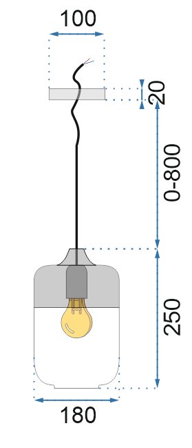 Lampa DE TAVAN SUSPENDABILA din sticla Zenit C Black [10]