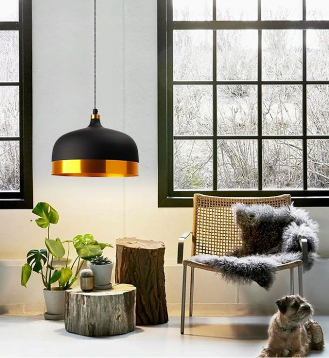 Lampa DE TAVAN SUSPENDABILA FOX A negru/roz Auriu [4]