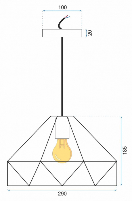 Lampa DE TAVAN SUSPENDABILA metal alb APP237-1CP [5]