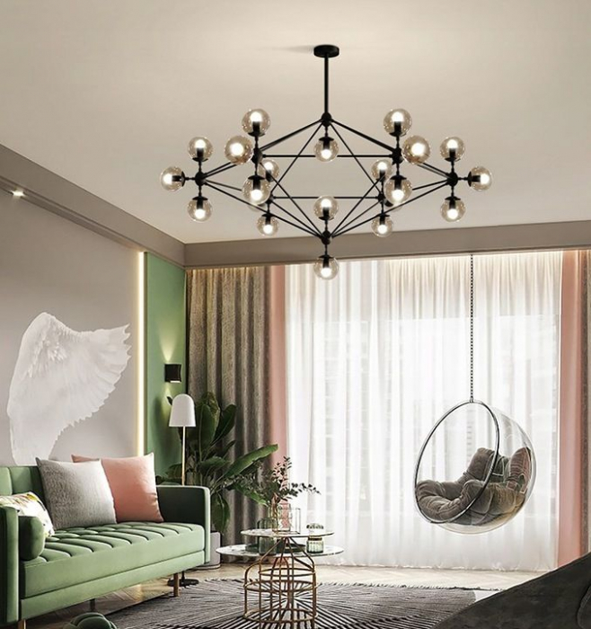 LAMPA DE TAVAN SUSPENDABILA METAL INDUSTRIAL negru XXL APP265-15C [3]