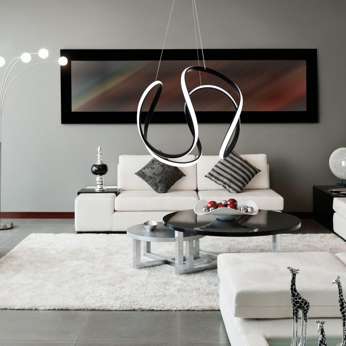 Lampa DE TAVAN SUSPENDABILA moderna LED + telecomanda neagra APP387-CP [4]