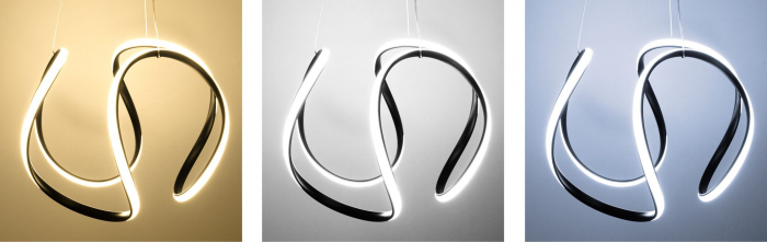 Lampa DE TAVAN SUSPENDABILA moderna LED + telecomanda neagra APP387-CP [6]