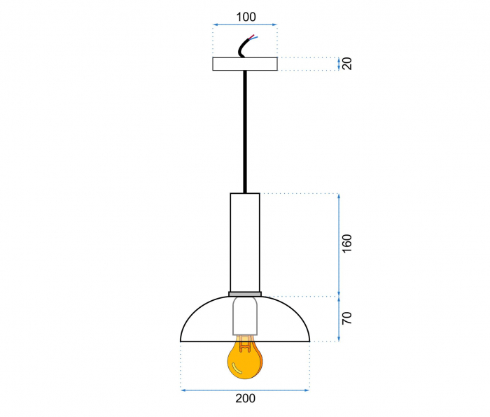 Lampa DE TAVAN SUSPENDABILA OSTI  C alb [8]