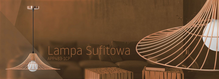 Lampa DE TAVAN SUSPENDABILA Plata rotunda Loft roz Aurie APP483-1CP [4]