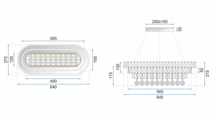 Lampă de tavan suspendată cristal LED 102W telecomandă APP417-CP [16]