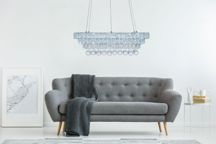 Lampă de tavan suspendată cristal LED 102W telecomandă APP417-CP [11]