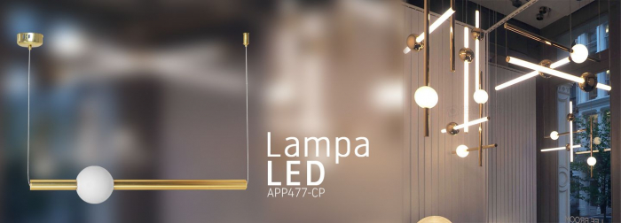 Lampă de tavan suspendată cu LED lung alb auriu APP477-CP [8]