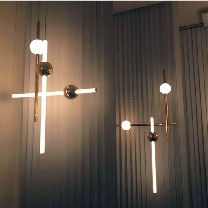 Lampă de tavan suspendată cu LED-uri auriu alb APP478-CP [4]