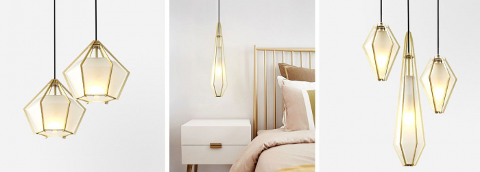 Lampă de tavan suspendată din sticlă grafit APP456-1CP [7]