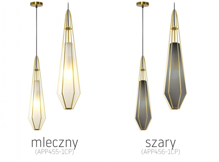 Lampă de tavan suspendată din sticlă grafit APP456-1CP [8]