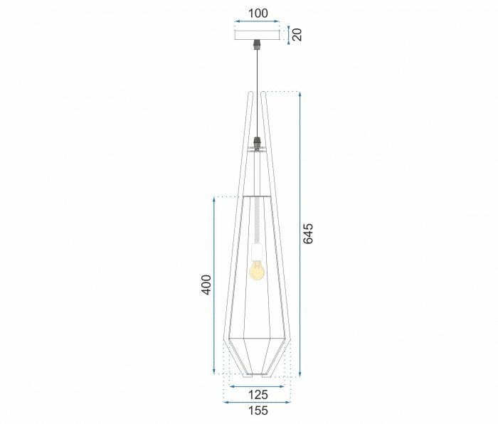Lampă de tavan suspendată din sticlă grafit APP456-1CP [9]
