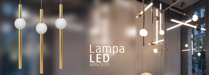 Lampă de tavan suspendată LED lung alb auriu APP475-CP [9]