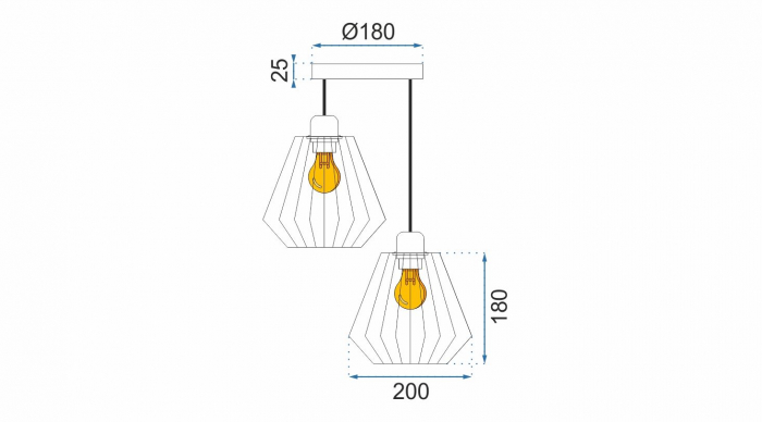 Lampă de tavan suspendată Loft dublu metalic 392196 [6]