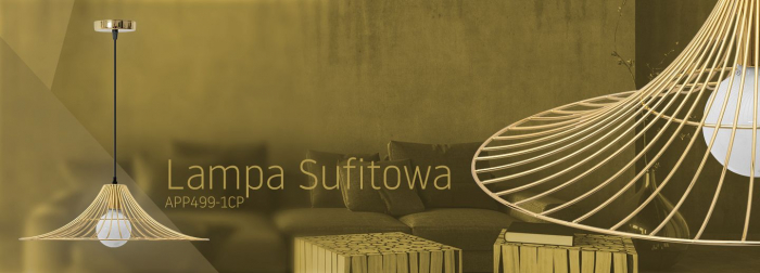 Lămpa de tavan suspendata plata rotunda Loft auriu APP499-1CP [7]