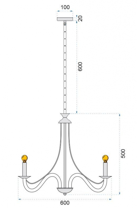 Lampă de tavan suspendată rustică neagră APP647-5CP [9]