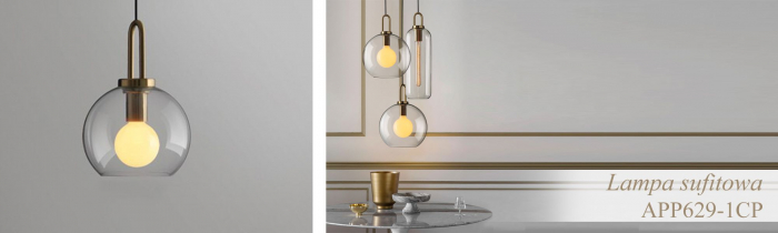 Lampă de tavan suspendată sticlă 20cm APP629-1CP [7]