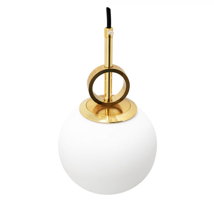 Lampă de tavan suspendată sticlă metal auriu alb APP482-1CP [2]