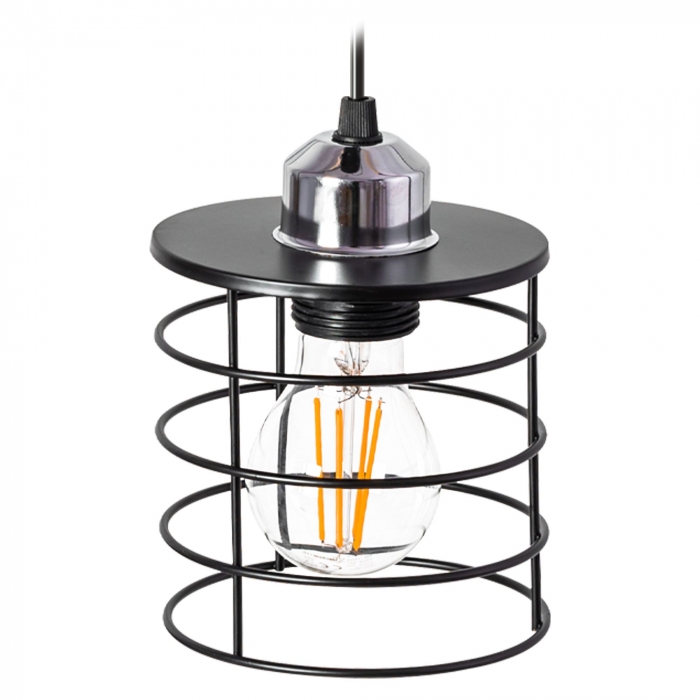 Lampă de tavan suspendată Triple Metal Loft Negru 392204 [3]