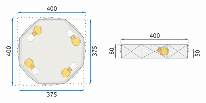 LAMPĂ Diamond APP876-C Gold 40 cm [6]