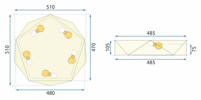LAMPĂ Diamond APP877-C Gold 50 cm [7]